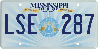 MS license plate LSE287