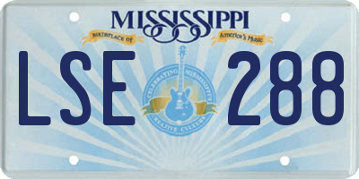 MS license plate LSE288