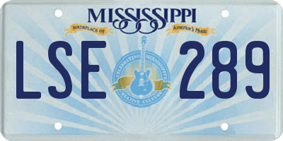 MS license plate LSE289