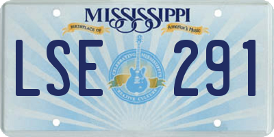 MS license plate LSE291