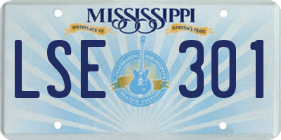 MS license plate LSE301