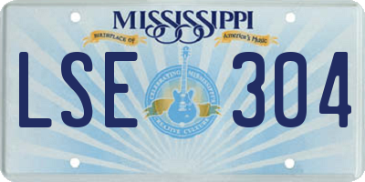 MS license plate LSE304