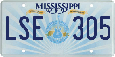 MS license plate LSE305