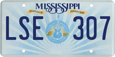 MS license plate LSE307