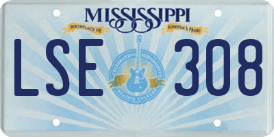 MS license plate LSE308