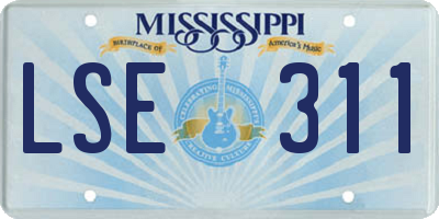 MS license plate LSE311