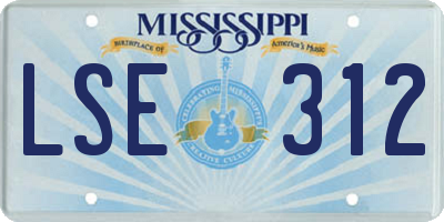 MS license plate LSE312