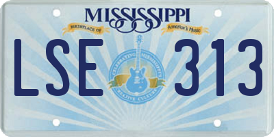 MS license plate LSE313