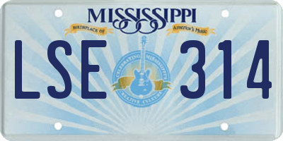 MS license plate LSE314