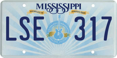 MS license plate LSE317