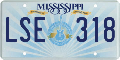 MS license plate LSE318