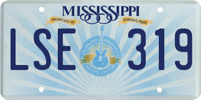 MS license plate LSE319