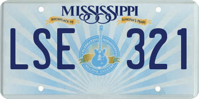 MS license plate LSE321