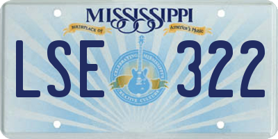 MS license plate LSE322