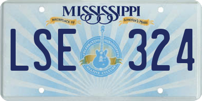 MS license plate LSE324
