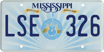 MS license plate LSE326