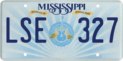 MS license plate LSE327