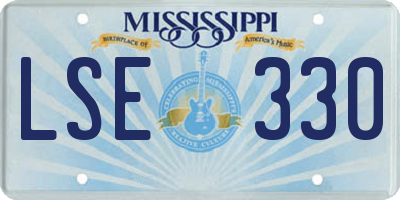 MS license plate LSE330