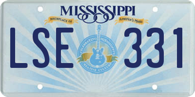 MS license plate LSE331