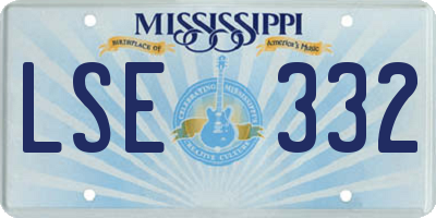 MS license plate LSE332