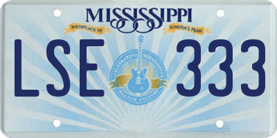 MS license plate LSE333