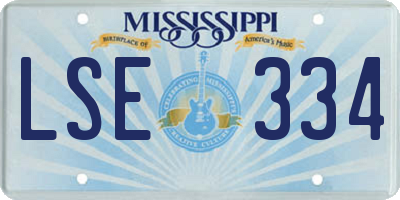 MS license plate LSE334