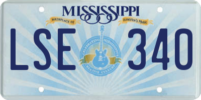 MS license plate LSE340