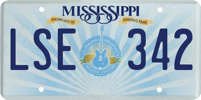 MS license plate LSE342