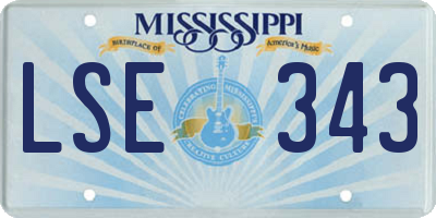 MS license plate LSE343