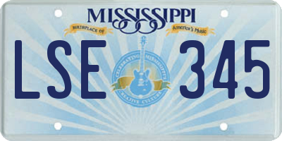 MS license plate LSE345