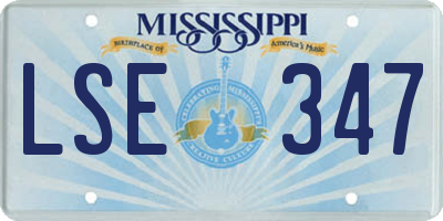 MS license plate LSE347