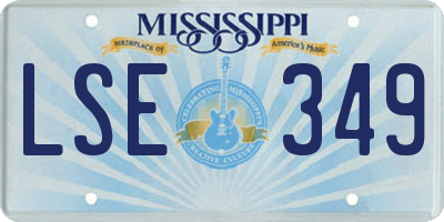 MS license plate LSE349