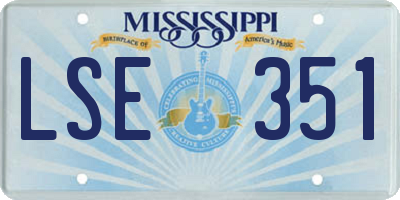 MS license plate LSE351