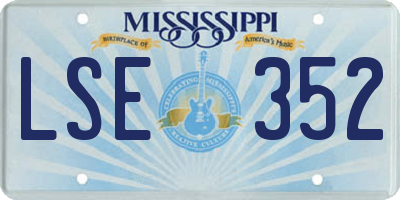 MS license plate LSE352