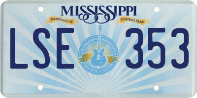 MS license plate LSE353