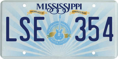 MS license plate LSE354