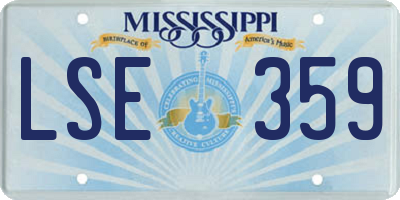 MS license plate LSE359