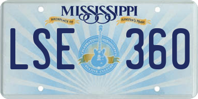 MS license plate LSE360
