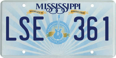 MS license plate LSE361