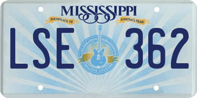 MS license plate LSE362