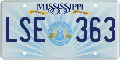 MS license plate LSE363