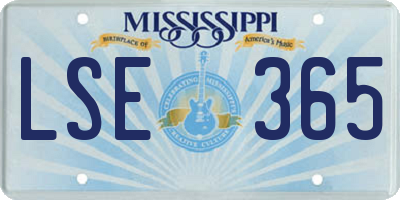 MS license plate LSE365