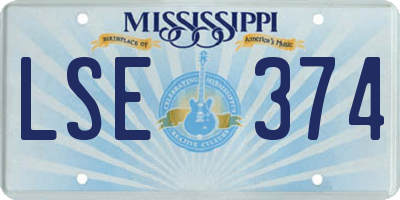 MS license plate LSE374