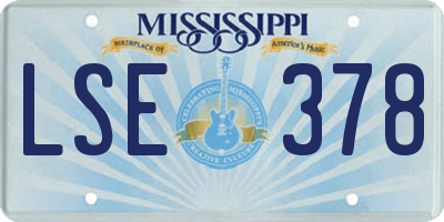 MS license plate LSE378