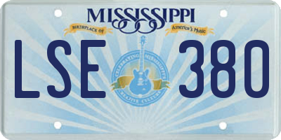 MS license plate LSE380