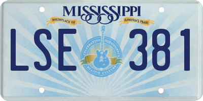 MS license plate LSE381