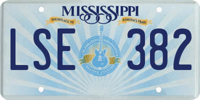 MS license plate LSE382