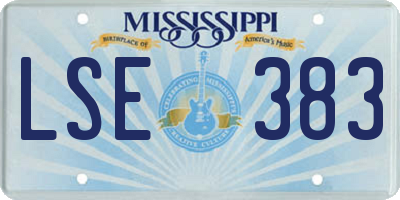MS license plate LSE383