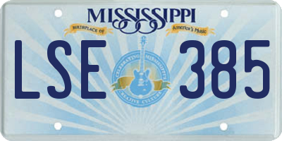 MS license plate LSE385