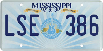 MS license plate LSE386